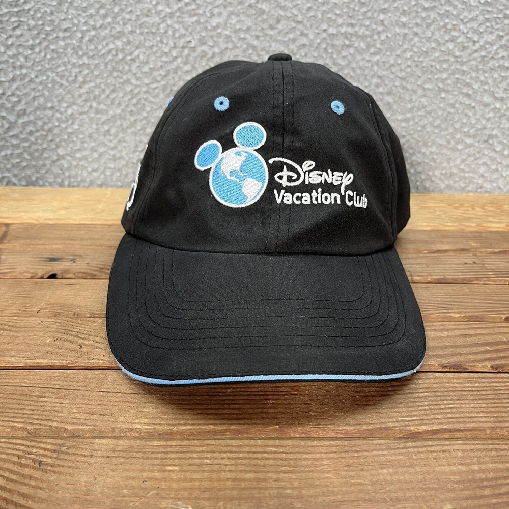 Disney Hat Adult Black Blue White Strap Back Cap Vacation Club Member Mickey
